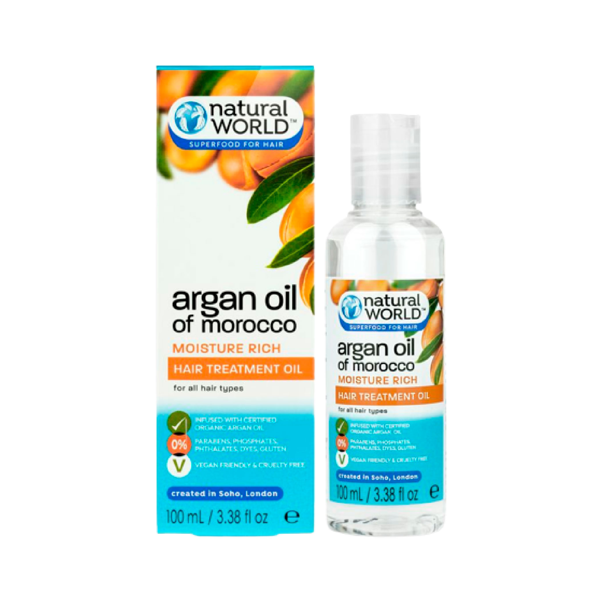 Natural World Argan Oil Of Morocco Moisture Rich Hair Treatment Oil